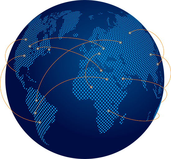 globe with network connections