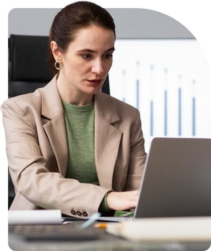 woman on computer